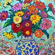 Flowers - Colorful Zinnias Bouquet Painting by Ana Maria Edulescu ...