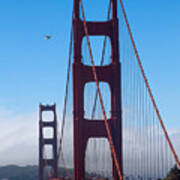 Fly By At The Golden Gate Bridge Art Print