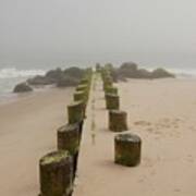 Fog Sits On Bay Head Beach - Jersey Shore Art Print