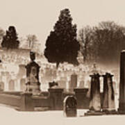 Foggy Graveyard 2 Art Print
