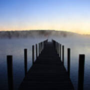 Foggy Morning Docks 1 Art Print