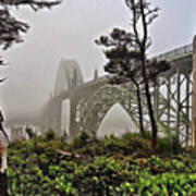 A Foggy Morning On Yaquina Bay Art Print