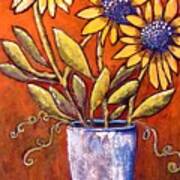 Folk Art Sunflowers Art Print