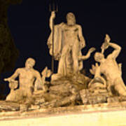 Fontana Del Nettuno In Piazza Del Popolo Art Print
