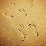#footprints At The #beach In Art Print