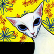 Foreign White Cat Art Print