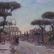 Fori Romani - Street To Colosseo Art Print