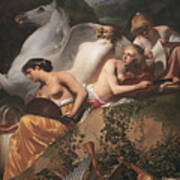 Four Muses And Pegasus Art Print