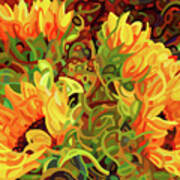 Four Sunflowers Art Print