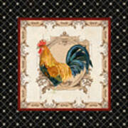 French Country Roosters Quartet 4 Art Print