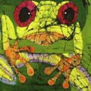 Frog On Gingko Art Print