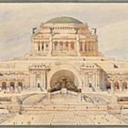 Front Elevation For A Monument To The Unknown Soldier, Antonio Sciortino Art Print