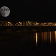 Full Moon Over Llano Bridge Art Print