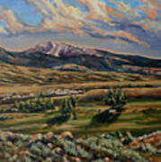 Gardiner And Electric Peak From Scotty's Place Art Print