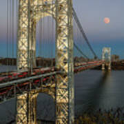 George Washington Bridge Moon Rising Art Print