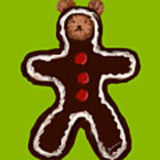 Gingerbread Teddy Art Print