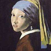 Girl With The Pearl Earring Revisited Art Print