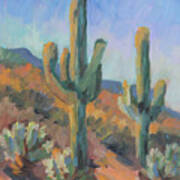 Gold Canyon Saguaros Art Print