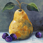 Gold Pear With Grapes Ii Art Print