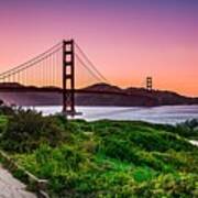 Golden Gate Bridge San Francisco California At Sunset Art Print