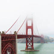 Golden Gate In The Fog Art Print