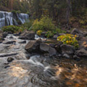 Golden Morning At Middle Falls Art Print