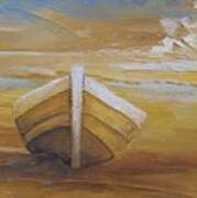 Golden Beach Boat Art Print