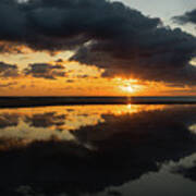 Golden Reflection Sunrise Delray Beach Florida Art Print