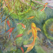 Goldfish Pond 1 Art Print