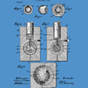 Golf Ball Patent Drawing Blue Art Print