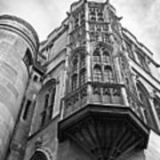 Gonville And Caius College Library Cambridge In Black And White Art Print