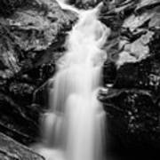 Gorge Waterfall In Black And White Art Print