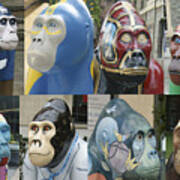 Gorillas In The Street Art Print