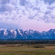 Grand Tetons Before Sunrise Panorama - Grand Teton National Park Wyoming Art Print