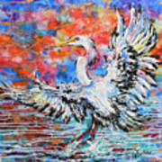 Great Egret Sunset Glory Art Print
