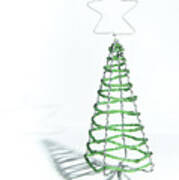 Green Bead Christmas Tree Art Print