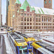 Green Line Train Leaves Minneapolis City Hall Art Print