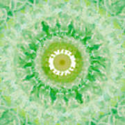 Green Mandala- Abstract Art By Linda Woods Art Print