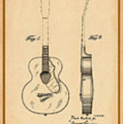 Gretsch Guitar Patent Drawing Art Print