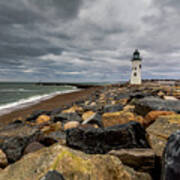 Grey Day At Scituate Lighthouse Art Print