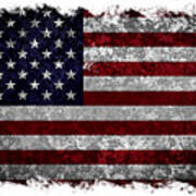 Grunge American Flag Art Print