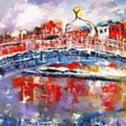 Paintings Of Half-penny Bridge- Dublin Impressionist Art Print