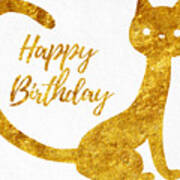 Happy Birthday For Cat Lovers Art Print
