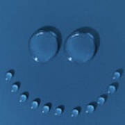 Happy Face Made Of Water Drops Art Print