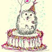 Happy Hedgehog Birthday Art Print