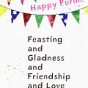 Happy Purim Card- Art By Linda Woods Art Print