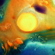 Happy Sunrise Fluid Abstract Art Liquid Painting By Kredart Art Print