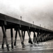 Wrightsville Beach Ocean Pier Bridge North Carolina Beach Ocean Pier Art Print
