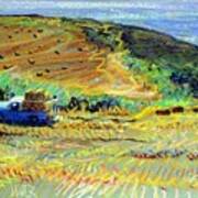 Hay Harvest On The Coast Art Print