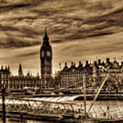 Hdr Sepia Westminster Art Print